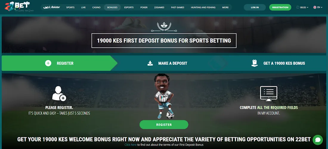 22Bet Welcome bonus Screenshot
